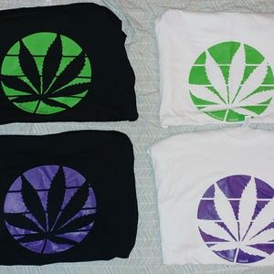 Bella Canvas Shirts - Mushroom Island Nuglife (Green leaf) White Tee Bella Canvas Shirts - Mushroom Island Nuglife (Green leaf) White Tee